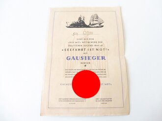 Gausieger Urkunde für den "Hilf...