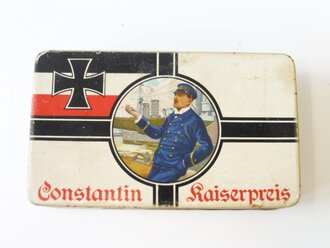 Kaiserreich Cigarettendose Blech "Constantin Kaiserpreis" Breite 15cm