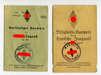 Mitgliedsausweis Deutsches Jungvolk und Vorläufiger...