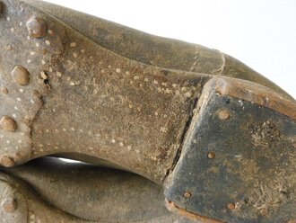 1. Weltkrieg, Paar Stiefel für Mannschaften ( Seitennaht) ungereinigte Kammerstücke, Sohlenlänge 30,5cm