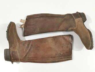 Kavallerie, Paar Stiefel für Mannschaften, ungeschwärzte Kammerstücke, Sohlenlänge 28,5cm