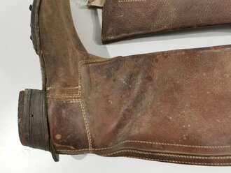 Kavallerie, Paar Stiefel für Mannschaften, ungeschwärzte Kammerstücke, Sohlenlänge 28,5cm