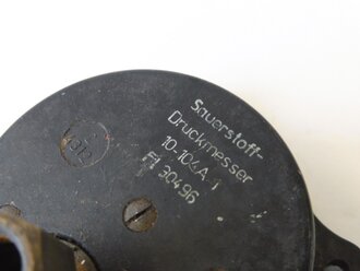 Luftwaffe Sauerstoff Druckmesser Fl 30496, Funktion nicht geprüft, so in Me262 verbaut