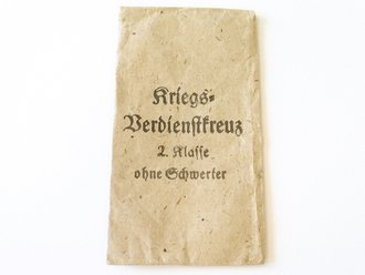 Papiertüte zum Kriegsverdienstkreuz 2.Klasse ohne Schwerter, Hersteller Grossmann & Co Wien