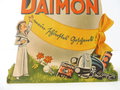 DAIMON Werbeaufsteller aus Pappe aus den 30/40iger Jahren. 18 x 23cm, beschädigt