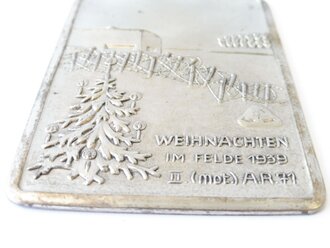 Westwall, Plakette Weihnachten im Felde 1939, II. ( mot) A.R. 71. Maße 7 x9 cm
