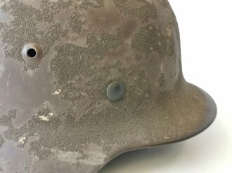 Heer, Stahlhelm Modell 1940, originaler Rauhtarn (gesandet) Zusammengehöriges Stück, in allen Teilen Original