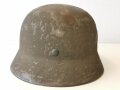 Heer, Stahlhelm Modell 1940, originaler Rauhtarn (gesandet) Zusammengehöriges Stück, in allen Teilen Original