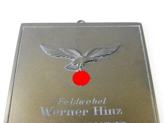 Luftwaffe, Ehrenschild des Luftgaues XI mit Verleihungsurkunde datiert 1944