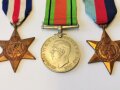 Großbritannien, 3 Orden mit Bandspange: The Defence Medal 1939-45, The France and Germany star, The 1939-1945 Star"