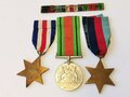 Großbritannien, 3 Orden mit Bandspange: The Defence Medal 1939-45, The France and Germany star, The 1939-1945 Star"