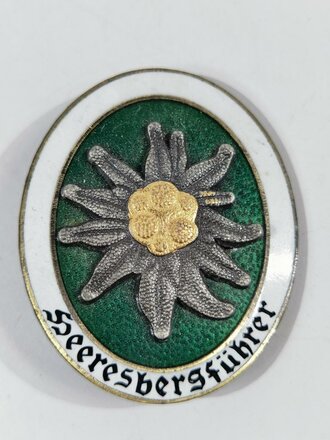 Emailliertes Abzeichen für "Heeresbergführer" der Wehrmacht, neuzeitliche REPRODUKTION