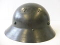 Tschechoslowakei, Stahlhelm 2. Weltkrieg Zivilschutz, Variante ohne umbördelten Rand, Originallack