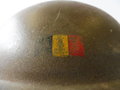 Belgien, Stahlhelm nach britischem Muster, Innenfutter datiert 1951, originallack
