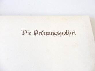 "Die Ordnungspolizei" Kartonierte Mappe mit 13 Uniformtafeln und Gliederung der Ordnungspolizei. Guter Zustand, selten