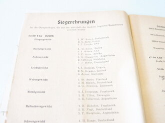 XI.Olympiade Berlin 1936, Tages Programm vom 16.August mit 47 Seiten