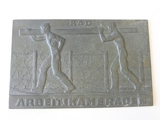 Plakette aus Zink "RAD Arbeitskameraden" 11 x 18cm