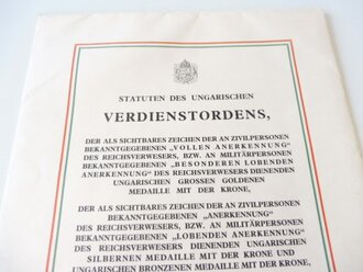 Ungarn, Statuten des ungarischen Verdienstordens in...