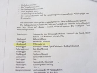 Verleihungsurkunde zum KVK. 2.Klasse 1939 für eine Marine Vorhelferin am 24. Februar 1945 mit eigenhändiger Unterschrift dse Ritterkreuzträgers Helmut Heye als Adrimal der Kleinkampfmittel-Verbände. Dazu das Arbeitsbuch und eine Erklärung