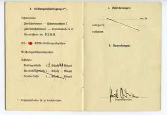 Landjahr-Ausweise für das Landjahrlager Ranzow Stettin, datiert 1939