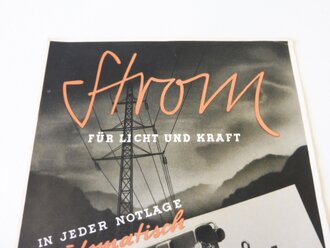 Werbeblatt "Strom für Licht und Kraft" Notstrom Aggregate von Klöckner Deutz, A4, Faltblatt mit 7 Seiten