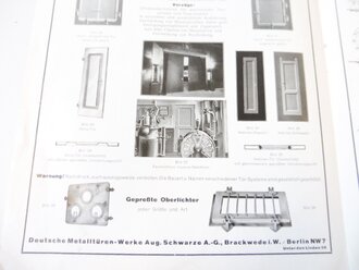 Kriegsmarine, Werbeblatt Deutsche Metalltüren-Werke Aug. Schwarze A.-G.m A4, Faltblatt