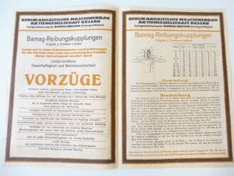 Werbeblatt "Bamag" Reibungskupplungen, Faltblatt mit 4 Seiten, A4