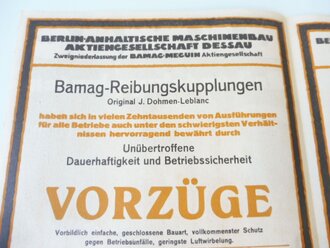 Werbeblatt "Bamag" Reibungskupplungen, Faltblatt mit 4 Seiten, A4