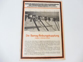 Werbeblatt "Bamag" Reibungskupplungen, Faltblatt mit 4 Seiten, A4