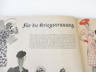 Deutsche Moden-Zeitung, 1940 Heft 13, über A4, Umschlag löst sich, mit Mode für die Kriegstrauung