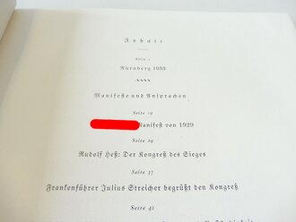 Reichsparteitag 1933, Buch "Reichstagung in Nürnberg 1933"  Herausgegeben von Julius Streicher  im Vaterländischen Verlag mit 260 Seiten.