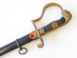 Heer, Säbel für Offiziere, Hersteller Eickhorn Solingen, Modell 1734 "Zieten". Saubere Klinge, Scheide original lackiert