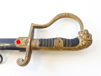 Heer, Säbel für Offiziere, Hersteller Eickhorn Solingen, Modell 1734 "Zieten". Saubere Klinge, Scheide original lackiert