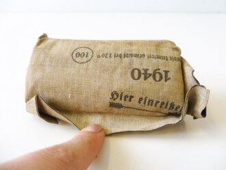 Verbandpäckchen Wehrmacht datiert 1940, Hersteller aus Breslau