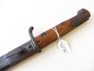 Seitengewehr M1914 (Griechisches Messer) Simson & Co. Suhl für Gewehr 98. Zusammengehöriges Kammerstück, ungereinigt. Siehe Lübbe 312