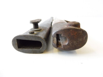 Seitengewehr M1914 (Griechisches Messer) Simson & Co. Suhl für Gewehr 98. Zusammengehöriges Kammerstück, ungereinigt. Siehe Lübbe 312