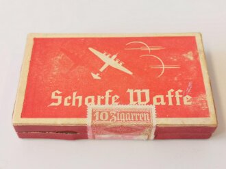 10 Zigarren "scharfe Waffe" ungeöffnet, Banderole mit Hakenkreuz