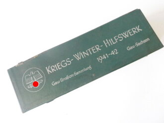 Kriegs Winter Hilswerk 1941-42 Gau Strassensammlung Sachsen, "Die erste sächsische Eisenbahn"  im Pappaufsteller