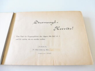 "Sturmvogel Horrido !" Eine Fibel für Flugzeugführer des Jägers Me 262 A-1 datiert Februar 1945. 58 Seiten, einige handschriftliche Vermerke. Rarität