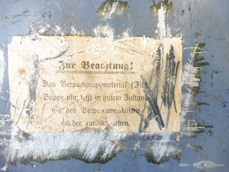 Transportkasten für "Zündpatronen 36" wohl Kriegsmarine. Originallack, Maße 13 x 23 x 21cm