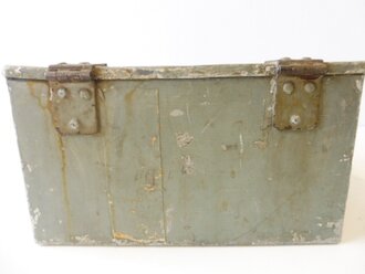 Transportkasten für "Zündpatronen 36" wohl Kriegsmarine. Originallack, Maße 13 x 23 x 21cm