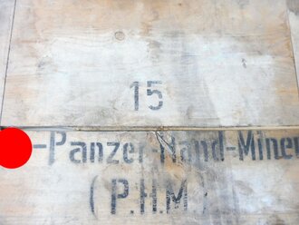 Deckel eines Transportkasten für " 15 SS-Panzer Hand Minen ( P.H.M) " Selten