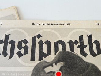 Konvolut 8 Ausgaben "Reichssportblatt" 4 Ausgaben " NS.Sport" und ein "Deutsche Turnzeitung" jeweils nicht auf vollständigkeit überprüft.