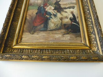 Frankreich, Gerahmtes Gemälde Öl auf Leinwand, darstellend eine Szene aus dem deutsch-französischen Krieg 1870/71. Maße mit Rahmen 36 x 45cm