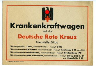 "Krankenkraftwagen stellt das Deutsche Rote Kreuz...