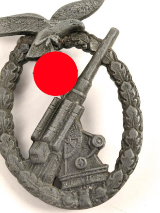 Flakkampfabzeichen der Luftwaffe, Fink, Hersteller WH für W. Hobacher Wien. Getragenes Stück