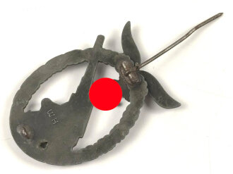 Flakkampfabzeichen der Luftwaffe, Fink, Hersteller WH für W. Hobacher Wien. Getragenes Stück