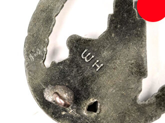 Flakkampfabzeichen der Luftwaffe, Fink, Hersteller WH für W. Hobacher Wien. Getragenes Stück