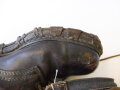 Luftwaffe, Paar Bergschuhe mit blauem Filzrand, dunkelbraune Kammerstücke. Sohlenlänge 30cm