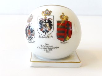 Kaiserreich, Porzellanbehältnis " Zur Erinnerung an die großen Kriegsjahre 1914-1915, 1916. Höhe 7,5cm
